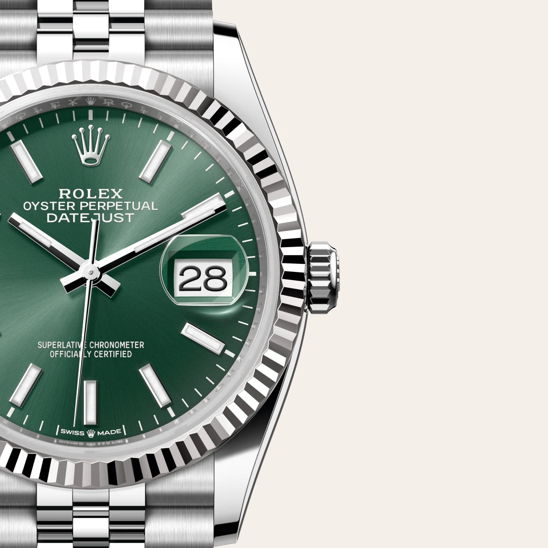 Rolex Datejust in Rolesor blanco —combinación de acero Oystersteel y oro blanco, M126234-0051 Vendemmia Joyero