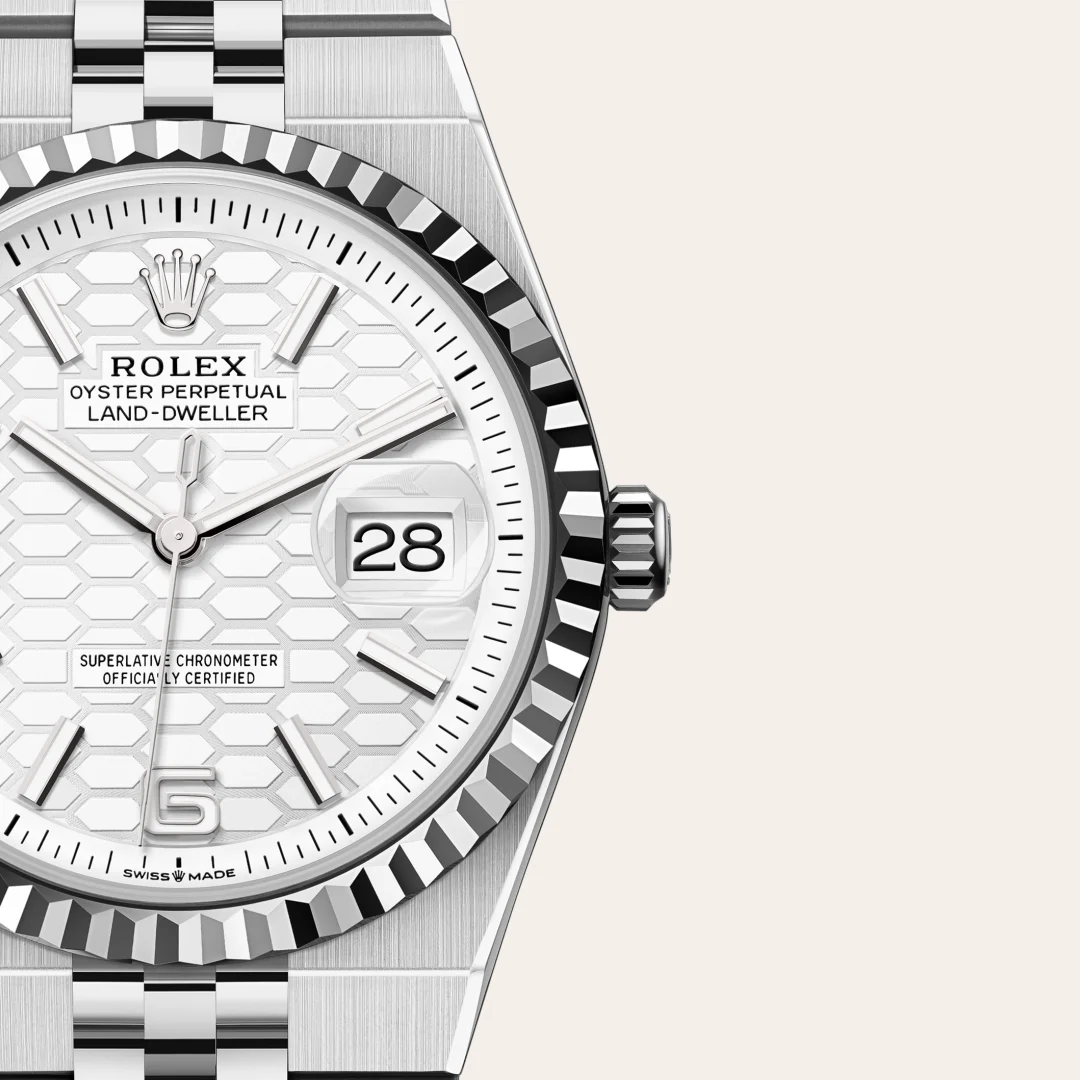 Rolex Land-Dweller in Rolesor blanco —combinación de acero Oystersteel y oro blanco, M127234-0001 Vendemmia Joyero