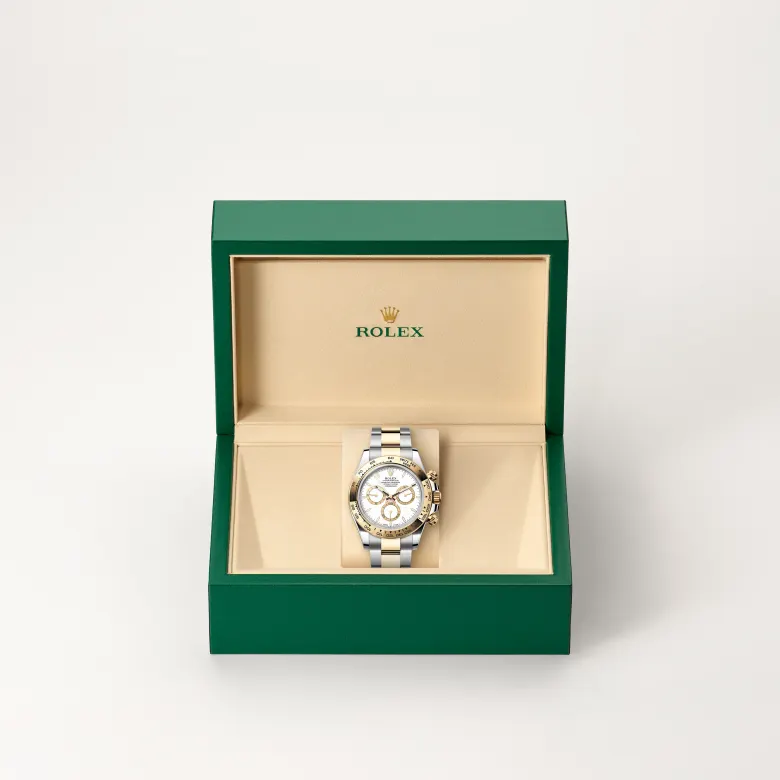 Rolex Cosmograph Daytona en Rolesor amarillo —combinación de acero Oystersteel y oro amarillo, M126503-0001 Vendemmia Joyero