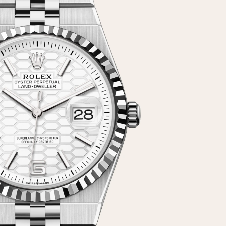 Rolex Land-Dweller en Rolesor blanco —combinación de acero Oystersteel y oro blanco, M127234-0001 Vendemmia Joyero