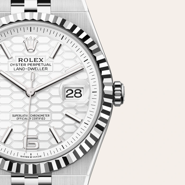 Rolex Land-Dweller en Rolesor blanco —combinación de acero Oystersteel y oro blanco, M127334-0001 Vendemmia Joyero